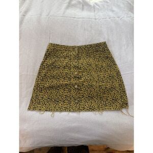 Idem Ditto Leopard Print Denim Mini Skirt | Women’s Size M | Trendy Casual